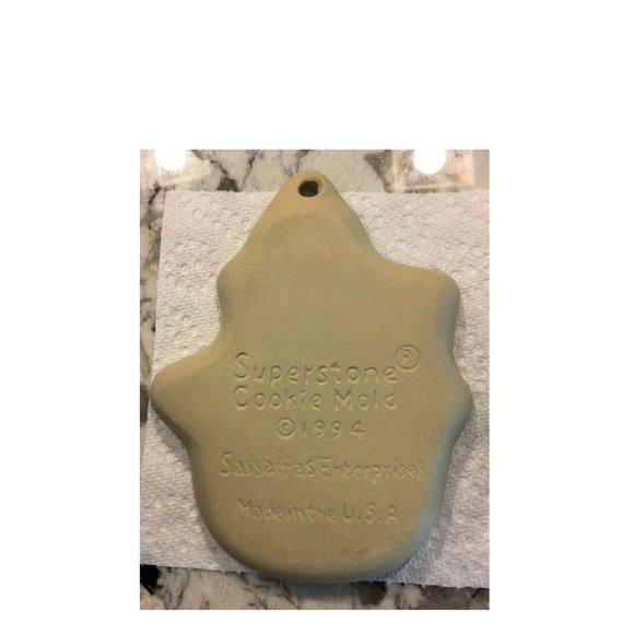 Set of 2 Vtg Sassafras 1994 Cookie Art Stoneware Mold Christmas Tree & Snowman - Picture 4 of 5